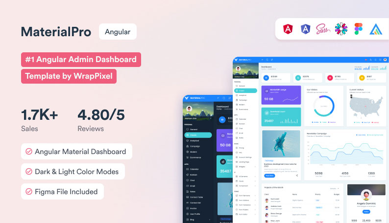 MaterialPro Tailwind React Admin Template Demo Screenshot